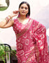 Vasthrlay Chiffon Bandhani Unstitched Olive Green Saree