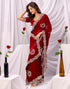 Vasthrlay Chiffon Scalloped Unstitched Maroon Saree