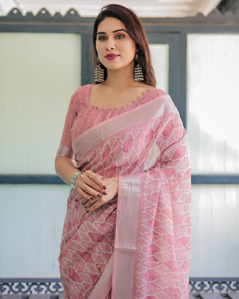 Vasthrlay Floral Prints Tasseled Saree