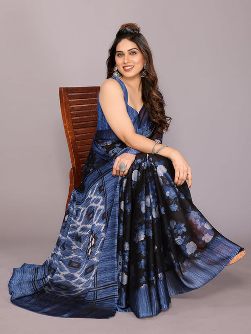 Vasthrlay Fashion Chiffon Turquoise Ethnic Wear