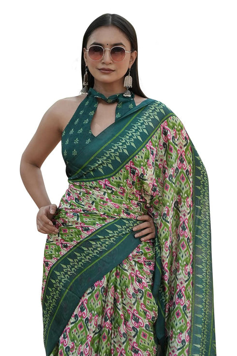 Vasthrlay Fashion Chiffon Dusty Turquoise Ethnic Wear