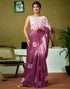 Vasthrlay Chanderi Printed Unstitched Blue Saree