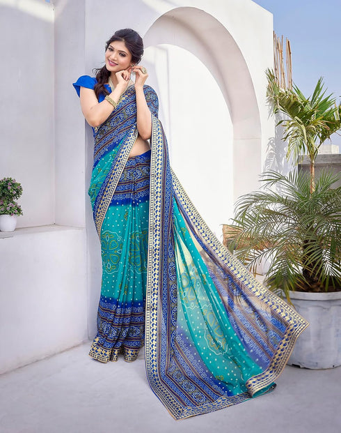 Vasthrlay Georgette Printed Jacquard Material Ethnic Wear