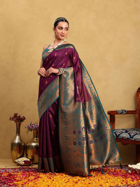 Vasthrlay Banarasi Unstitched Saree