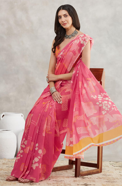 Vasthrlay Georgette Printed Saree