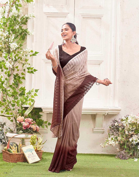 Vasthrlay Womens Chiffon Unstitched Light Green Saree