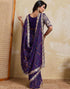 Vasthrlay Georgette Embroidery Purple Saree With Multicolour Unstitched Blouse Piece