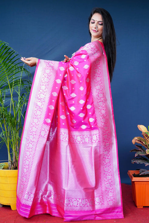 Vasthrlay Silver Banarasi Saree