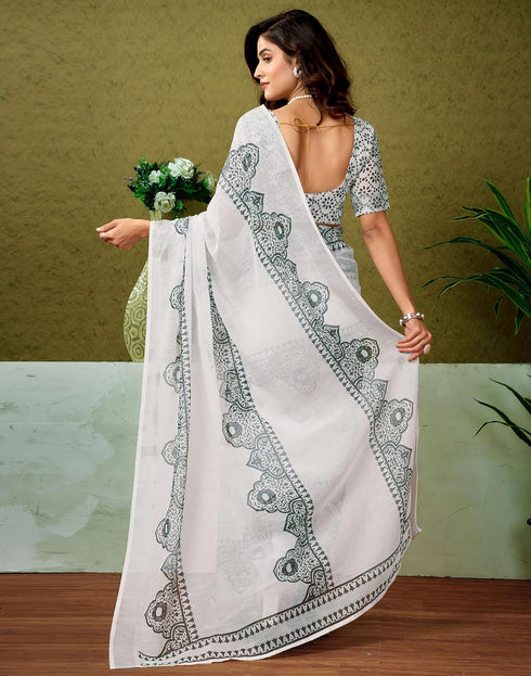 Vasthrlay Womens Cotton Printed Yellow Saree