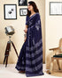 Vasthrlay Womens Printed Unstitched Dark Green Saree