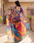 Vasthrlay Womens Printed Unstitched Dusty Pink Saree