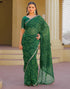 Vasthrlay Georgette Bandhani Unstitched Maroon Saree