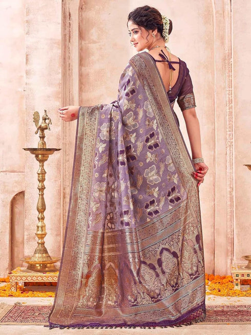 Vasthrlay Chanderi Banarasi Light Saree