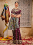 Vasthrlay Weaving Paithani Maroon Saree With Navy Blue Unstitched Blouse Piece