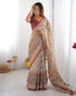 Vasthrlay Beige Blue Traditional Multicolour Saree