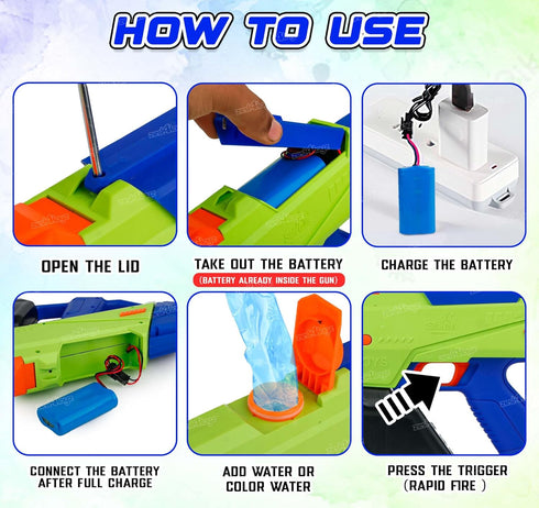 Electric Water Gun Toy Holi Pichkari with Dual Modes