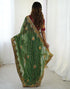 Vasthrlay Georgette Embroidery Unstitched Pink Saree