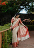 Vasthrlay White Banarasi Unstitched Saree