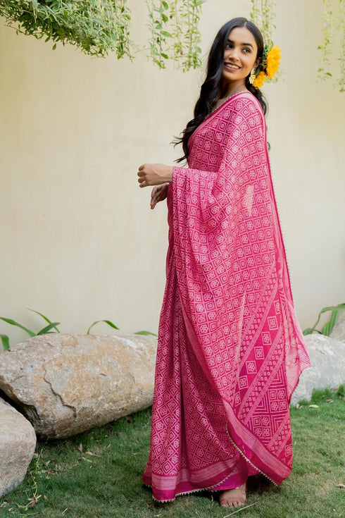 Vasthrlay Fashion Georgette Leheriya Turquoise Ethnic Wear