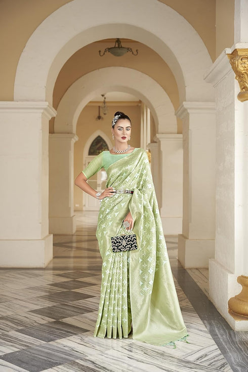 Vasthrlay Jacquard Unstitched Comfortable Stylish Saree