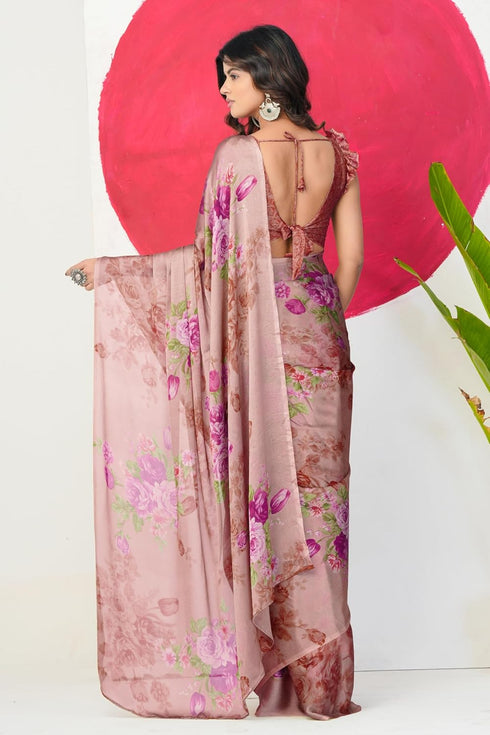 Vasthrlay Fashion Chiffon Printed Dusty Ethnic Wear