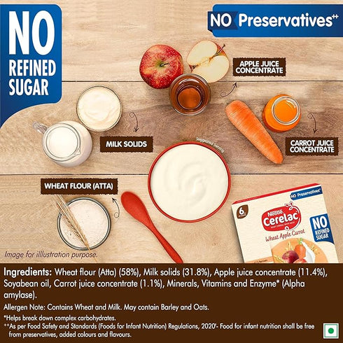 CERELAC Baby Food Cereal | Wheat Apple Carrot