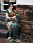 Vasthrlay Banarasi Jacquard Rama Green Saree With Unstitched Blouse Piece