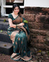 Vasthrlay Banarasi Jacquard Unstitched Dark Green Saree