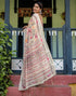 Vasthrlay Womens Printed Unstitched Light Green Saree
