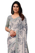 Vasthrlay Fashion Chiffon Printed Grey Ethnic Wear