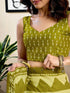 Vasthrlay Womens Printed Unstitched White Saree