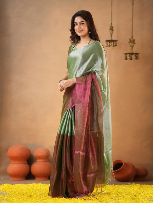 Vasthrlay Handloom Unstitched Beigegold Ethnic Wear