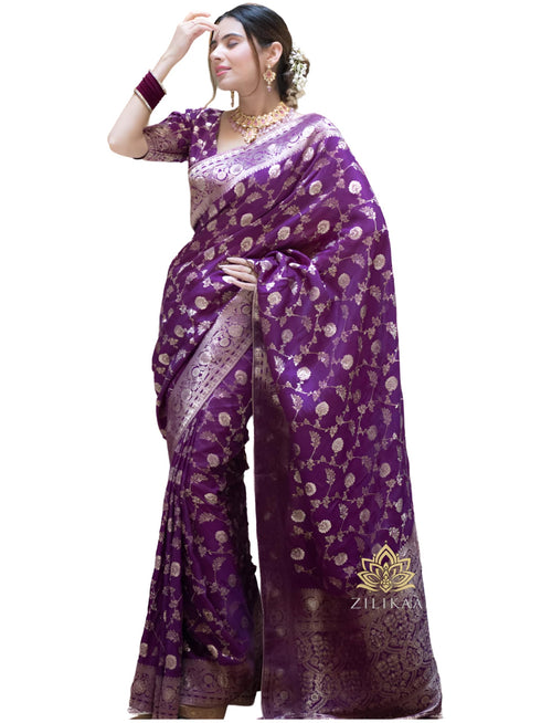Vasthrlay Banarasi Unstitched Saree