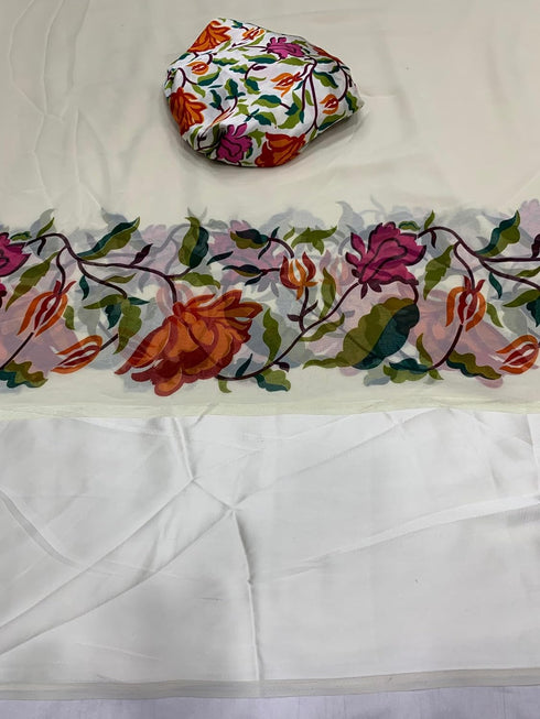 Vasthrlay Georgette Kashmiri Printed
