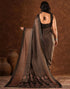 Vasthrlay Womens Printed Unstitched Brown Saree