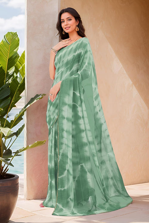 Vasthrlay Fashion Chiffon Shibori Printed Ethnic Wear