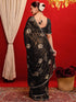 Vasthrlay Georgette Printed Dark Saree