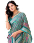 Vasthrlay Georgette Printed Unstitched Red Saree