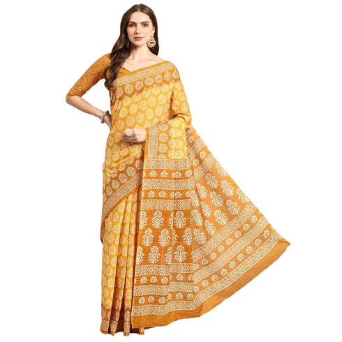 Vasthrlay Cotton Printed Mulmul Blue Saree