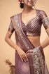 Vasthrlay Abstract Print Polyester Saree With Zari Border And Unstitched Blouse Piece