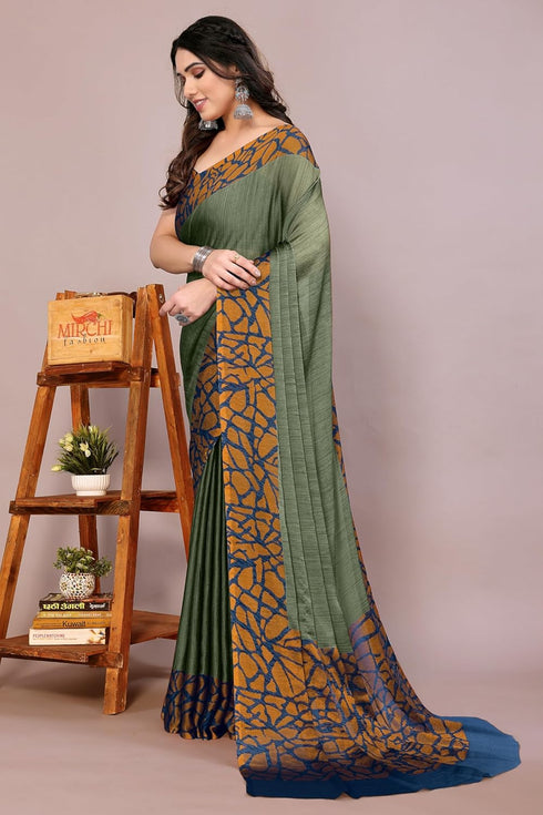 Vasthrlay Fashion Chiffon Abstrect Printed Ethnic Wear