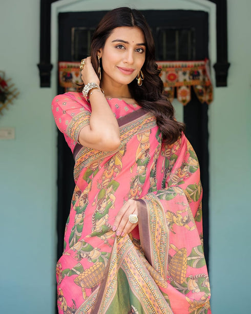 Vasthrlay Handloom Traditional Multicolour Saree