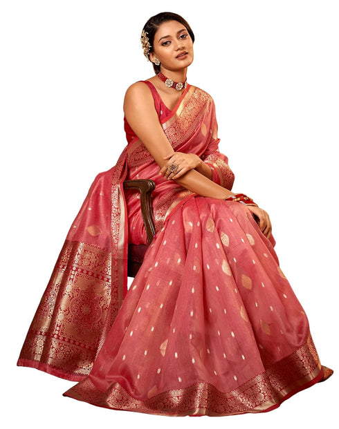 Vasthrlay Chiffon Pink Saree