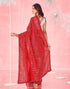 Vasthrlay Georgette Sequins Unstitched Red Saree