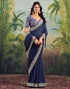 Vasthrlay Georgette Embroidery Unstitched Purple Saree