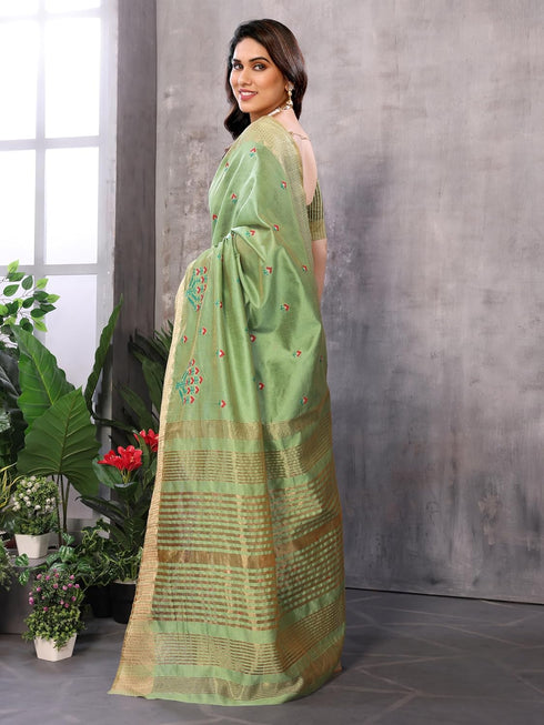 Vasthrlay Boarder Embroidered Unstitched Gold Free Ethnic Wear