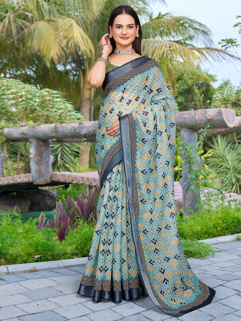 Vasthrlay Elephant Printed Unstitched Sai Ethnic Wear