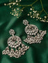 Zaveri Pearls Antique Silver Tone Kundan & Austrian Diamonds Jhumki