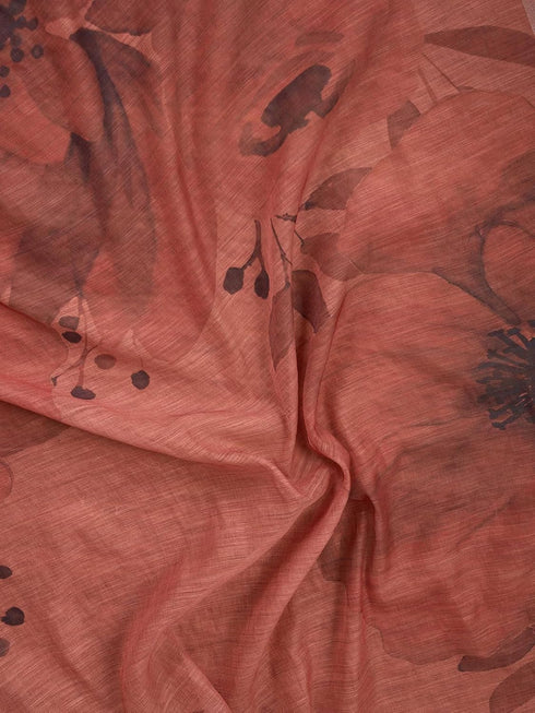 Vasthrlay Digital Printed Unstitched Pink Saree