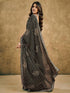 Vasthrlay Chiffon Bandhani Black Saree With Unstitched Blouse Piece